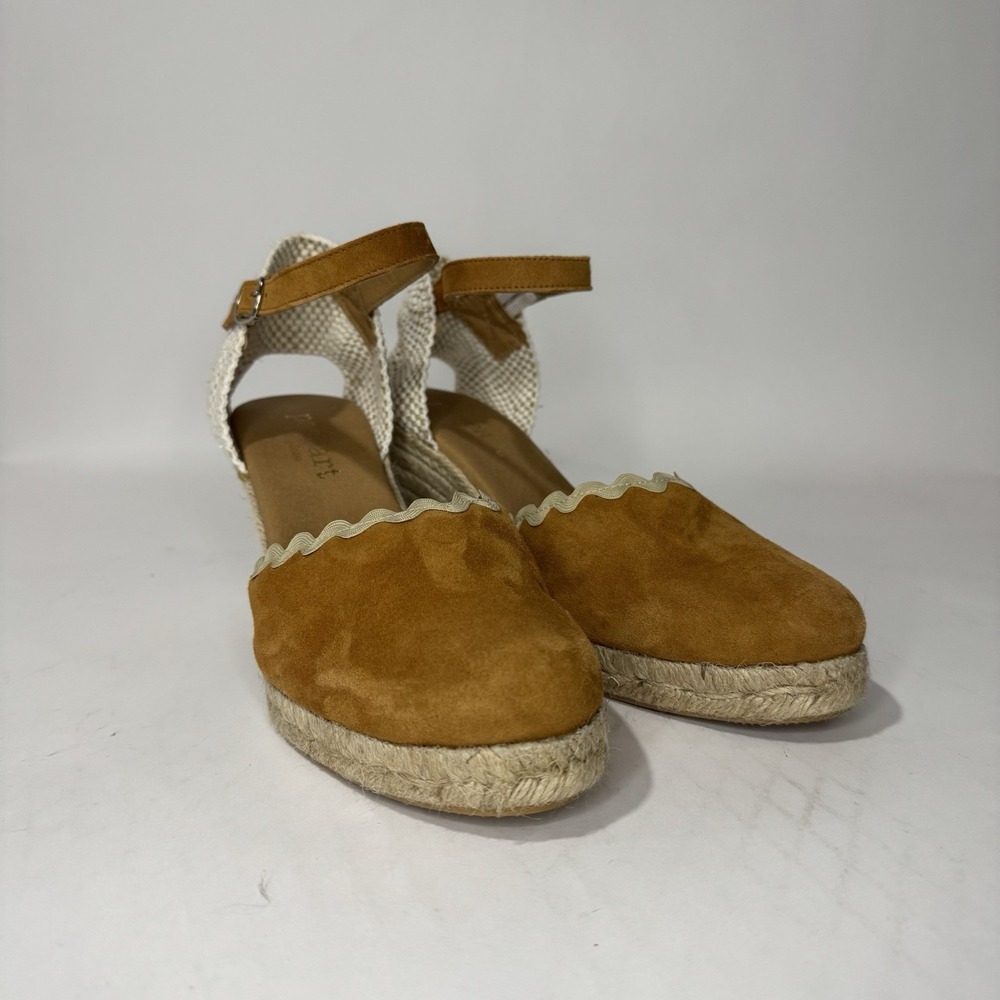 Paseart Suede Leather Esparille Wedge Shoes Made In Spain Size 40  (7.5 uS) - Picture 2 of 13